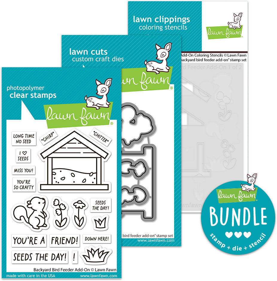 backyard bird feeder add-on (stamp+die+coloring stencil bundle)