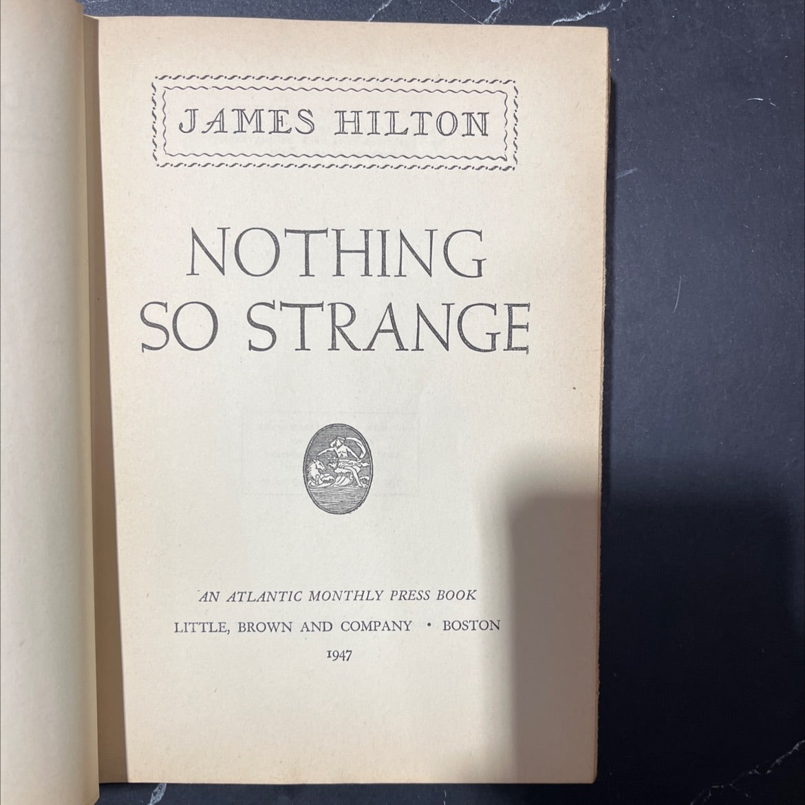 nothing so strange book, by james hilton, 1947 Hardcover