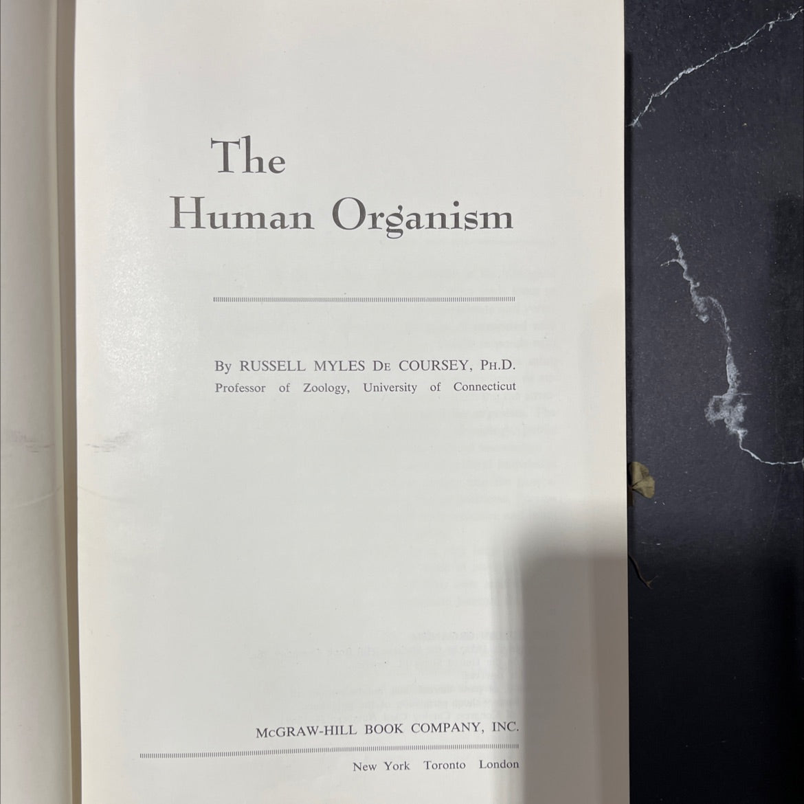 the human organism book, by russell myles de coursey, ph.d., 1955 Hardcover