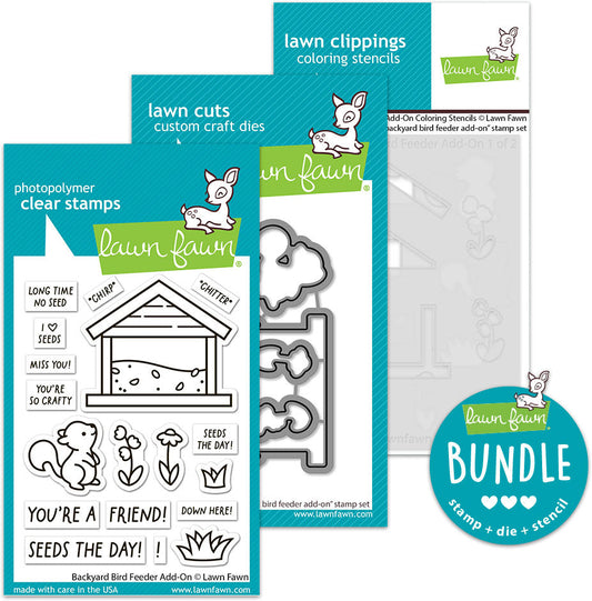 backyard bird feeder add-on (stamp+die+coloring stencil bundle)