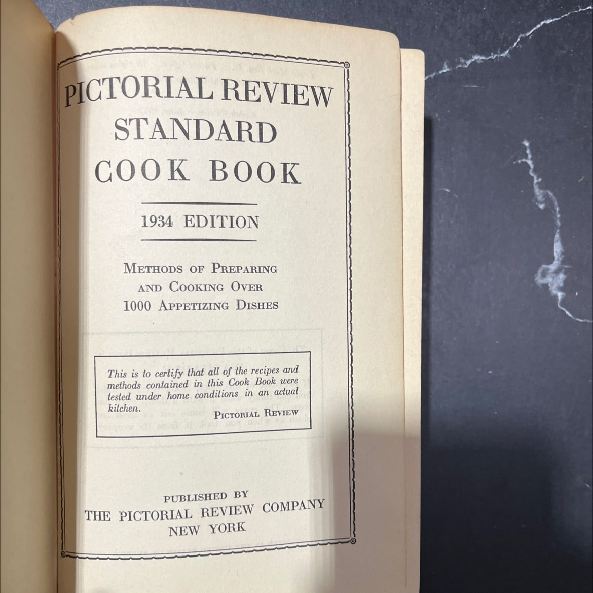 pictorial review standard cook book book, by Chester H. Smith, 1934 Hardcover