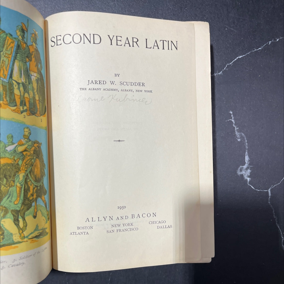 second year latin book, by jared w. scudder, 1950 Hardcover