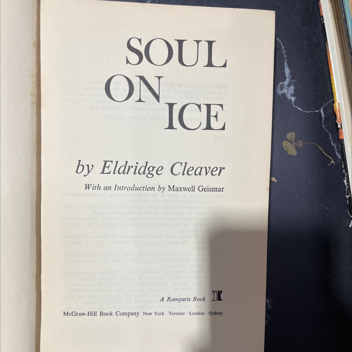 soul on ice book, by Eldridge Cleaver, 1968 Hardcover